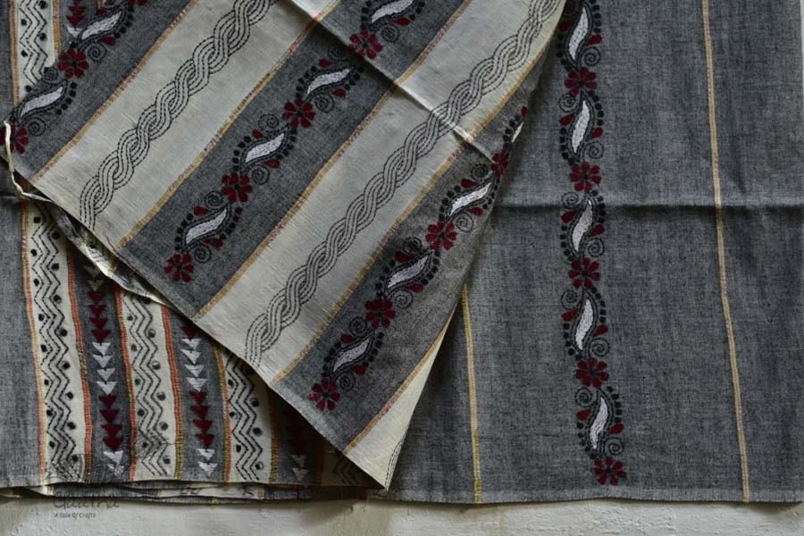 Indrani . इंद्राणी | Handloom Cotton Saree ~ Kantha work ~ 12