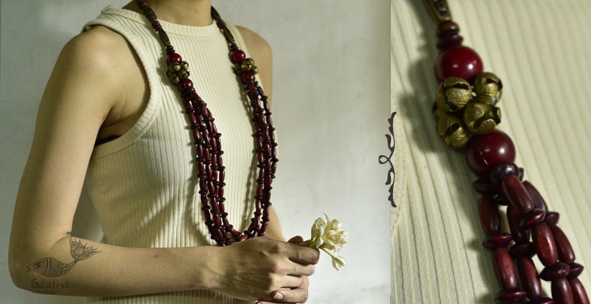 Indrani . इंद्राणी | Wooden Beads Necklace ~ 19