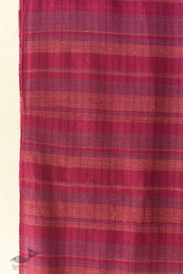 shop Handwoven Woolen Stole -  Magenta