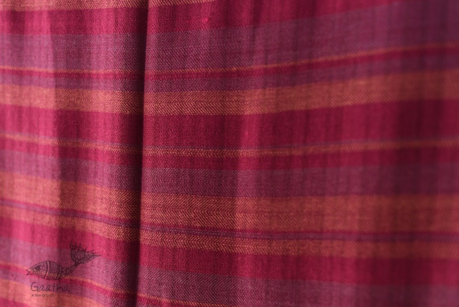 shop Handwoven Woolen Stole -  Magenta