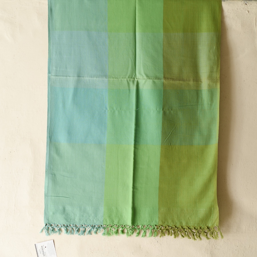 Buy Himalayan Handloom Cotton Stole Green Shaded