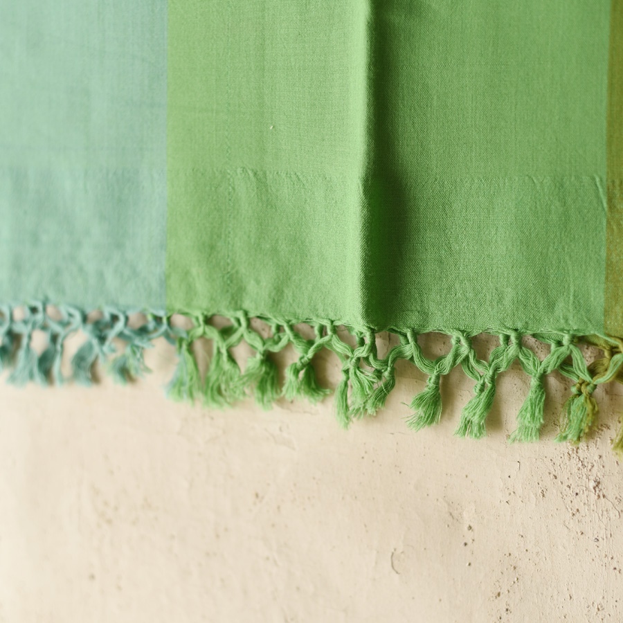 Buy Himalayan Handloom Cotton Stole Green Shaded