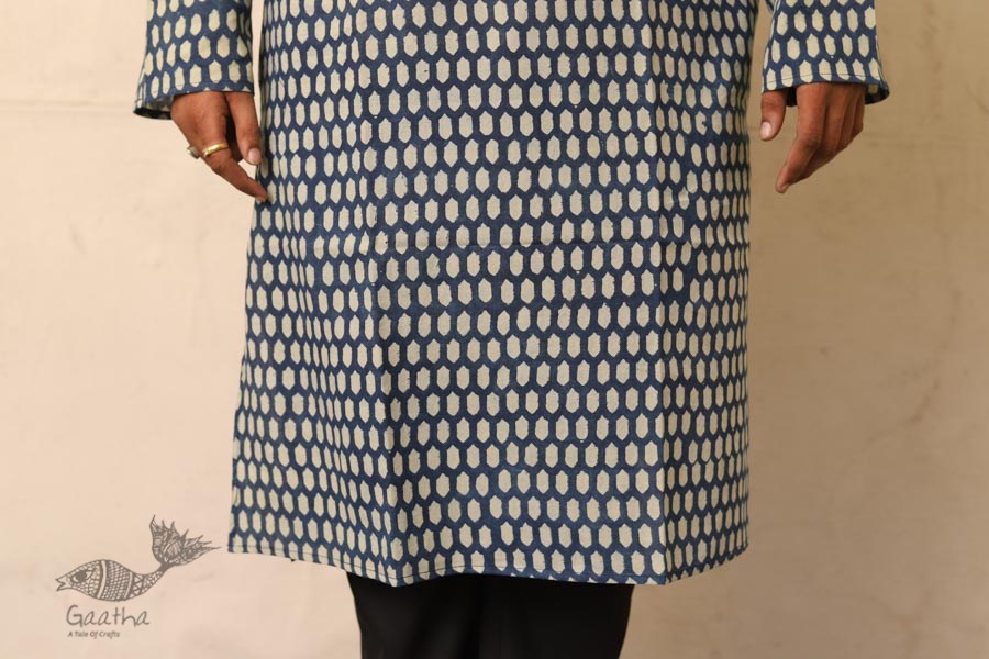 Advay : अद्वय  | Ajrakh printed - Cotton long kurta - 8