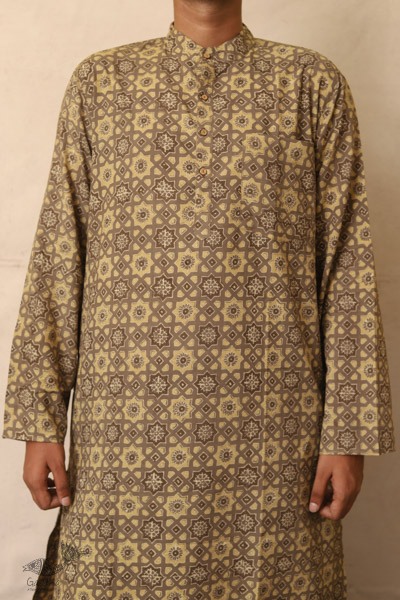 Advay : अद्वय  | Ajrakh printed - Cotton long kurta - 5