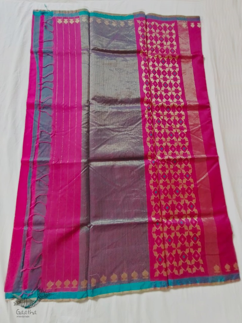 online shop handwoven chandri silk saree