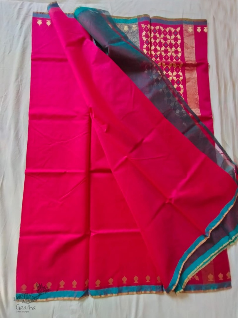 online shop handwoven chandri silk saree