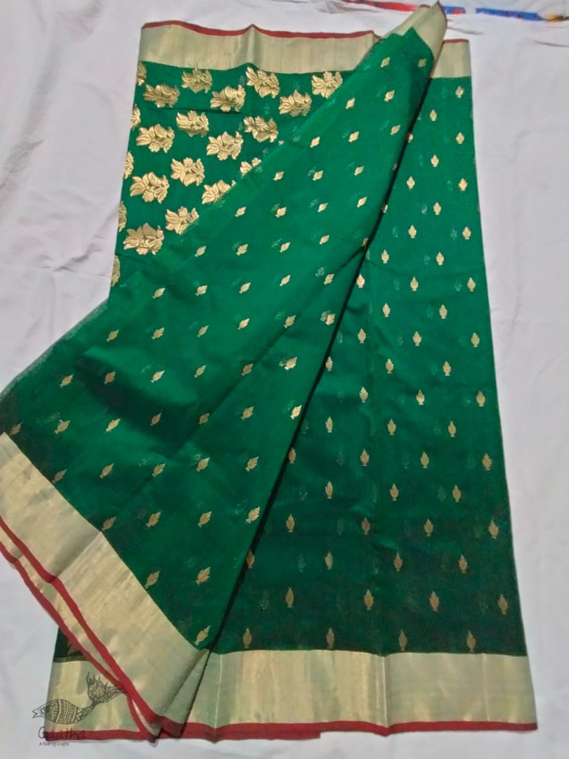 online shop handwoven chandri Silk Full Jaal Saree