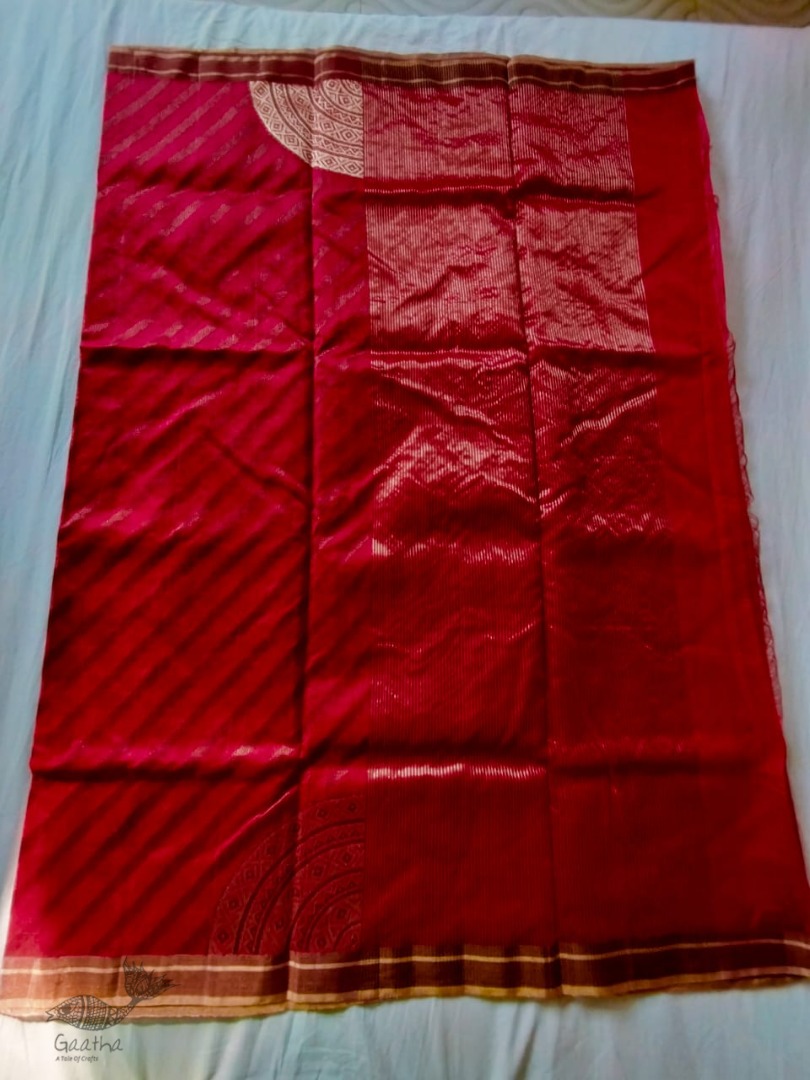 online shop handwoven chandri silk saree