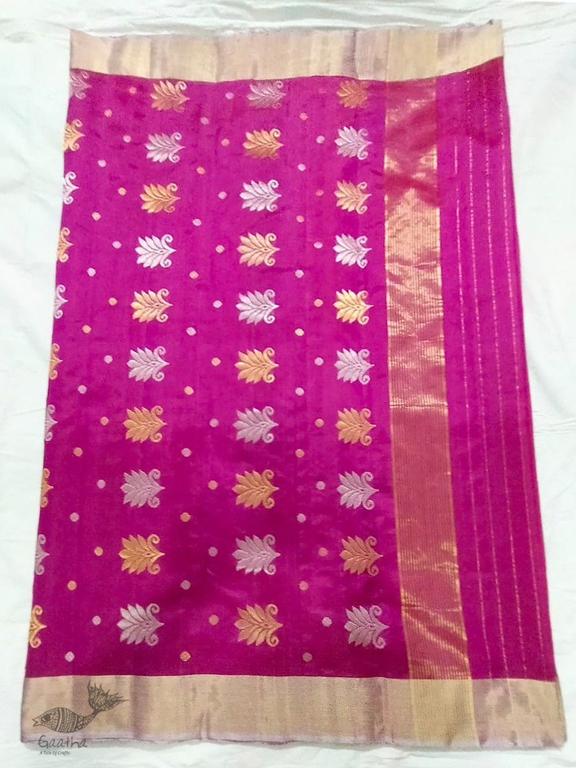 online shop handwoven chandri silk saree