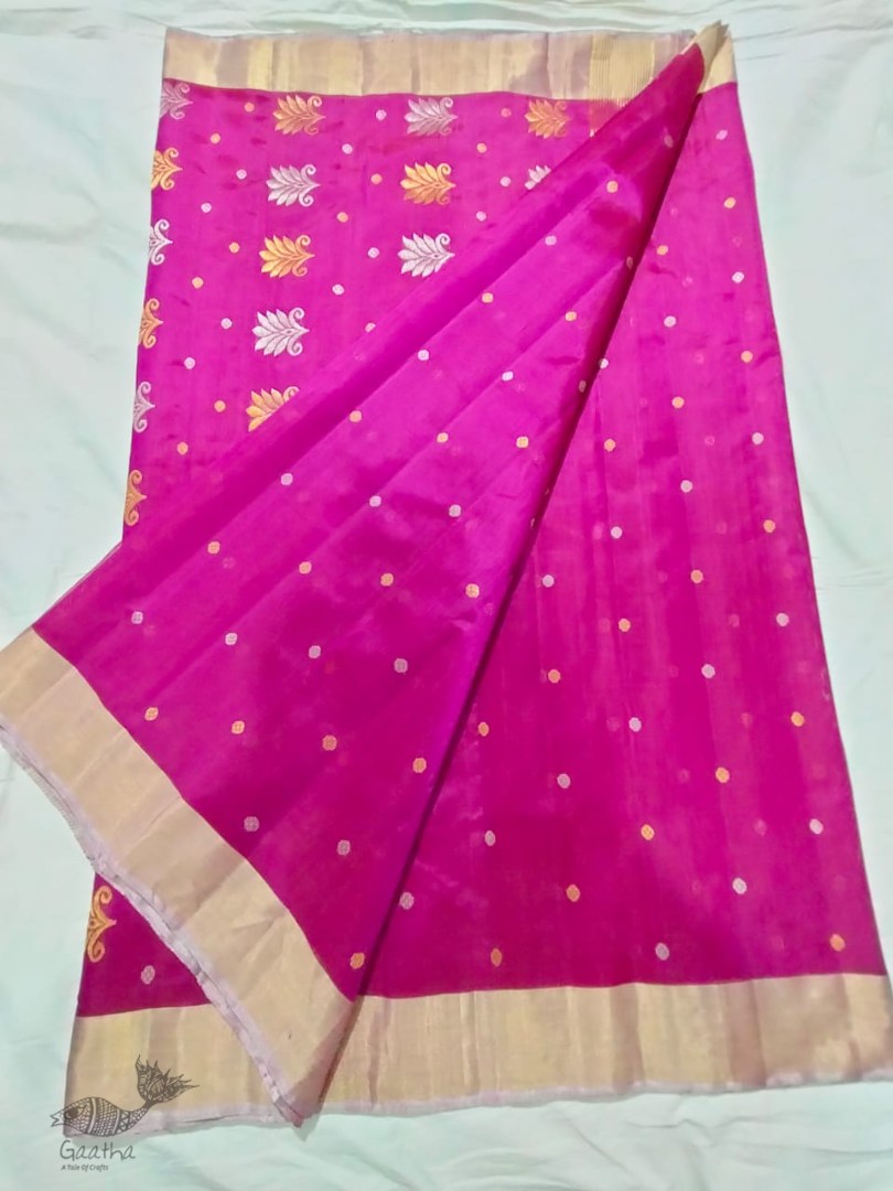 online shop handwoven chandri silk saree