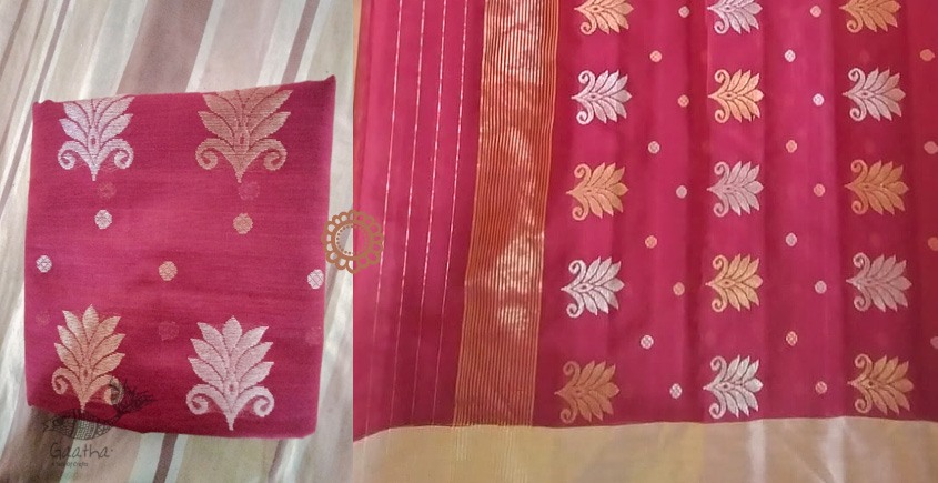 Pure Chanderi Silk Hand Woven Saree With Blouse. – fab-persona