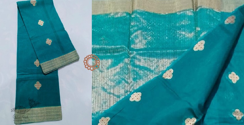 Riyaz Khatri Indigo Blue Ajrakh Hand Block Print Chanderi Saree Online –  Okhaistore