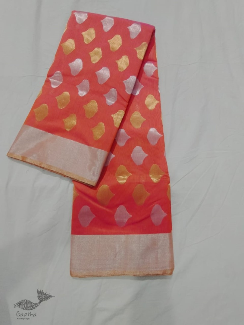online Handwoven Chanderi Silk Dhup Chhaun Saree 