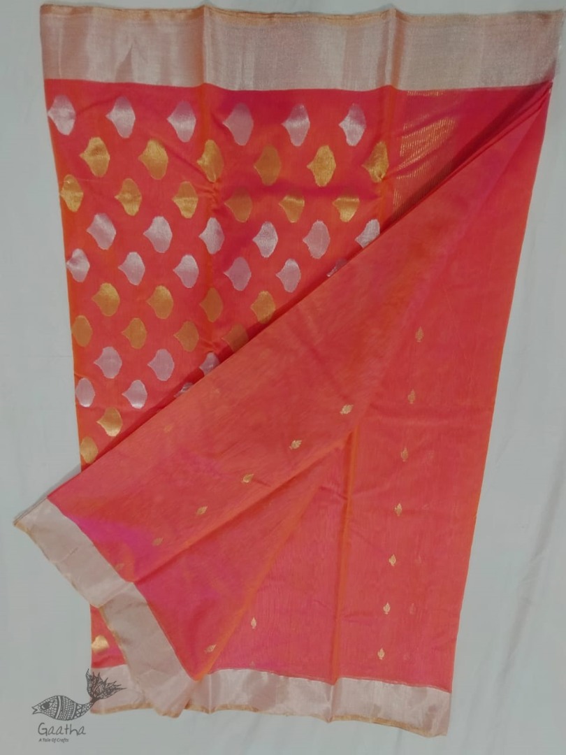 online Handwoven Chanderi Silk Dhup Chhaun Saree 
