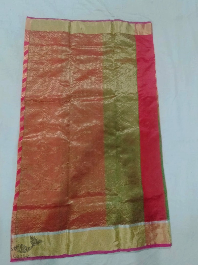 online Handwoven Chanderi Silk Rani Pink Saree 