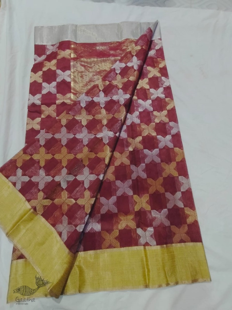 online Handwoven Full Jhaal Chanderi Silk Saree