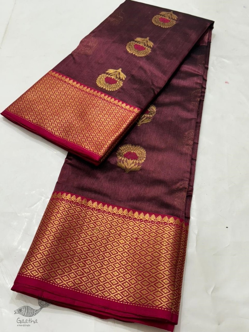 online Handwoven Chanderi Botta Saree