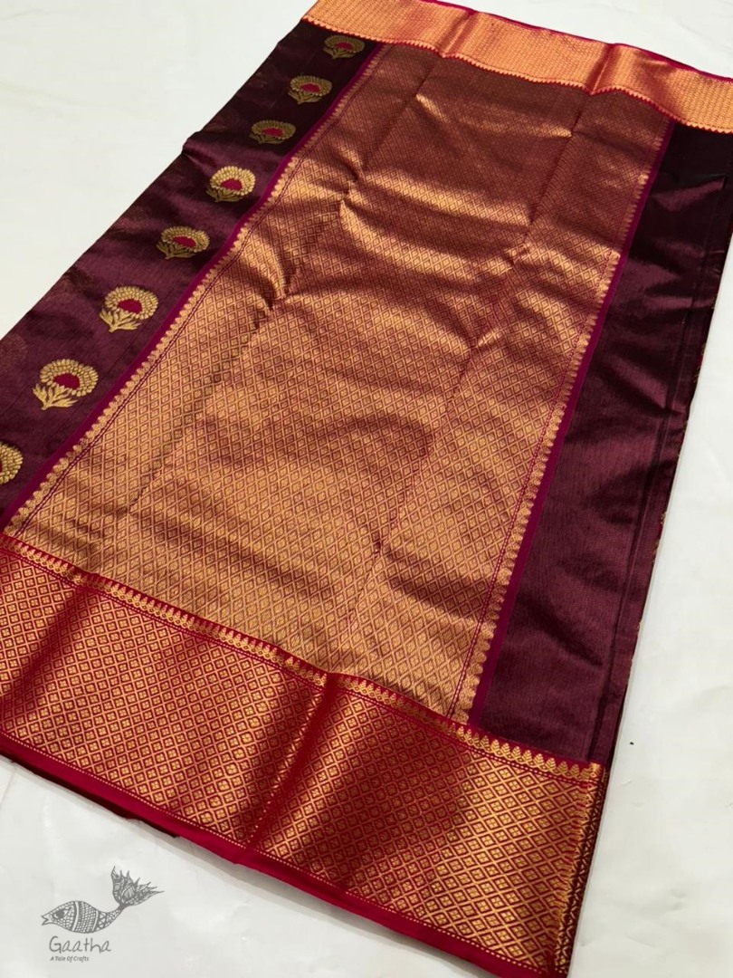 online Handwoven Chanderi Botta Saree