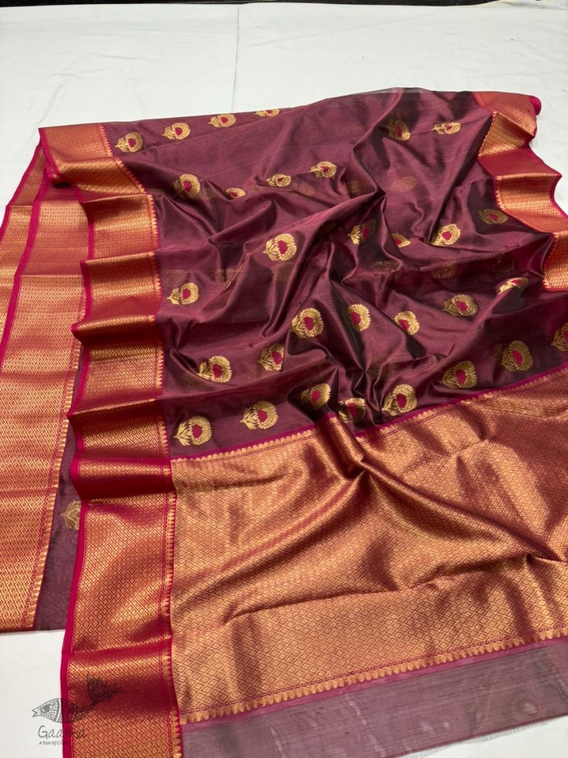 online Handwoven Chanderi Botta Saree