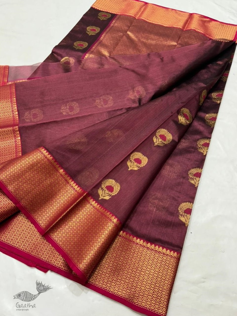 online Handwoven Chanderi Botta Saree