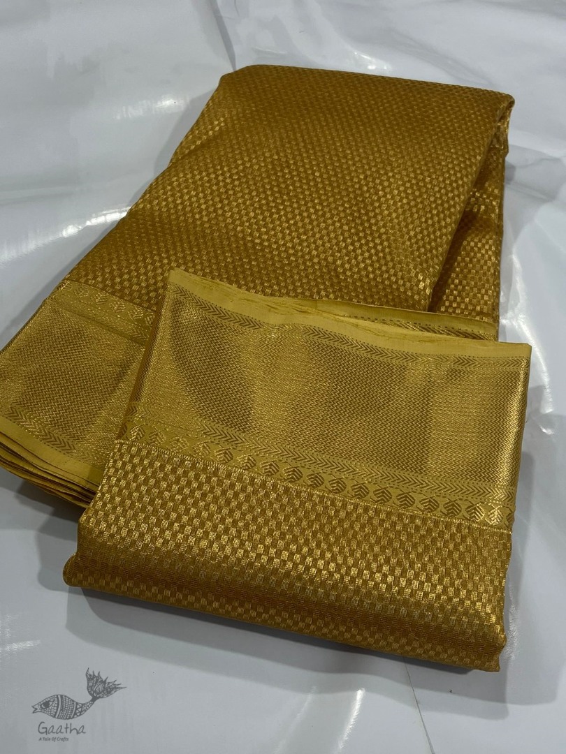 online Handwoven Chanderi Golden Zari Saree