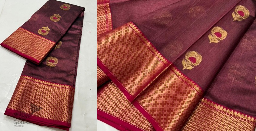 online Handwoven Chanderi Botta Saree