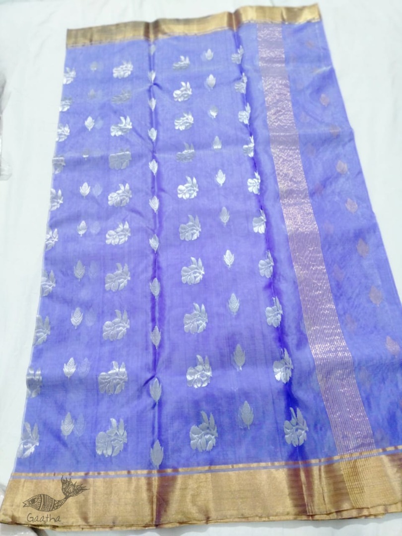 online Chanderi Silk Handwoven Saree - Purple
