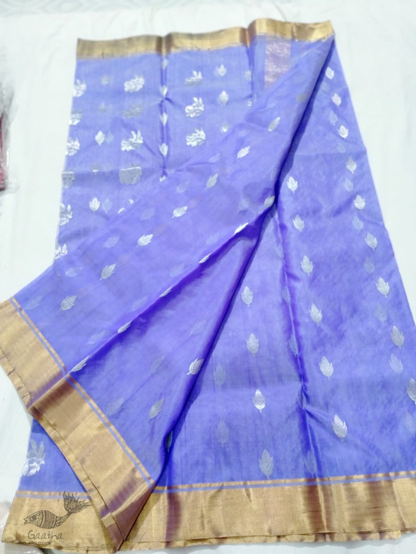 online Chanderi Silk Handwoven Saree - Purple