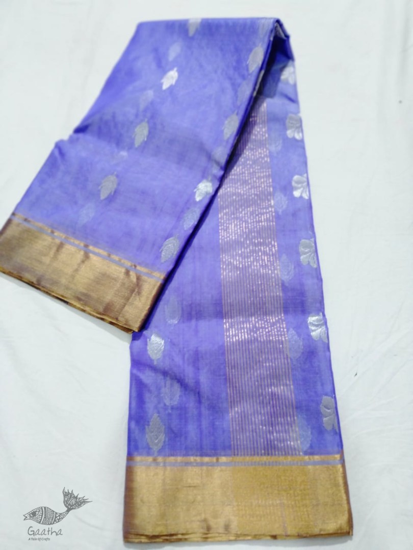 online Chanderi Silk Handwoven Saree - Purple