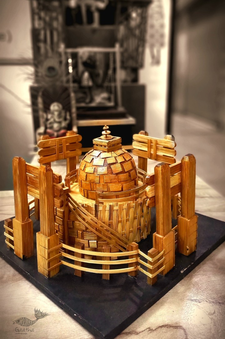 shop Handmade From Bamboo - Miniature Sanchi Stupa