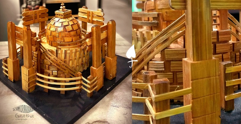 shop Handmade From Bamboo - Miniature Sanchi Stupa