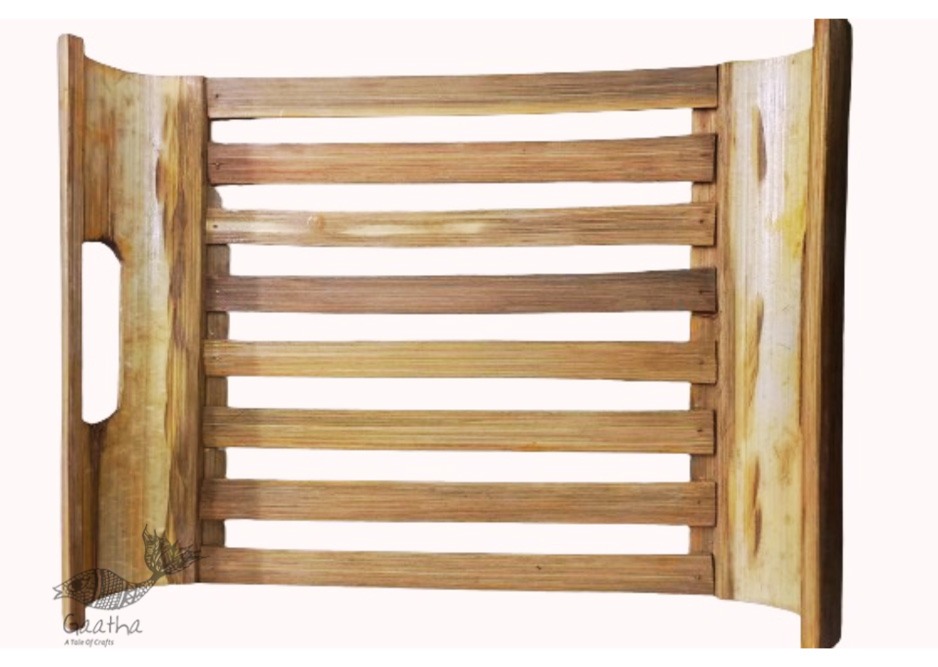 shop handmade bamboo Strip Serving Tray 