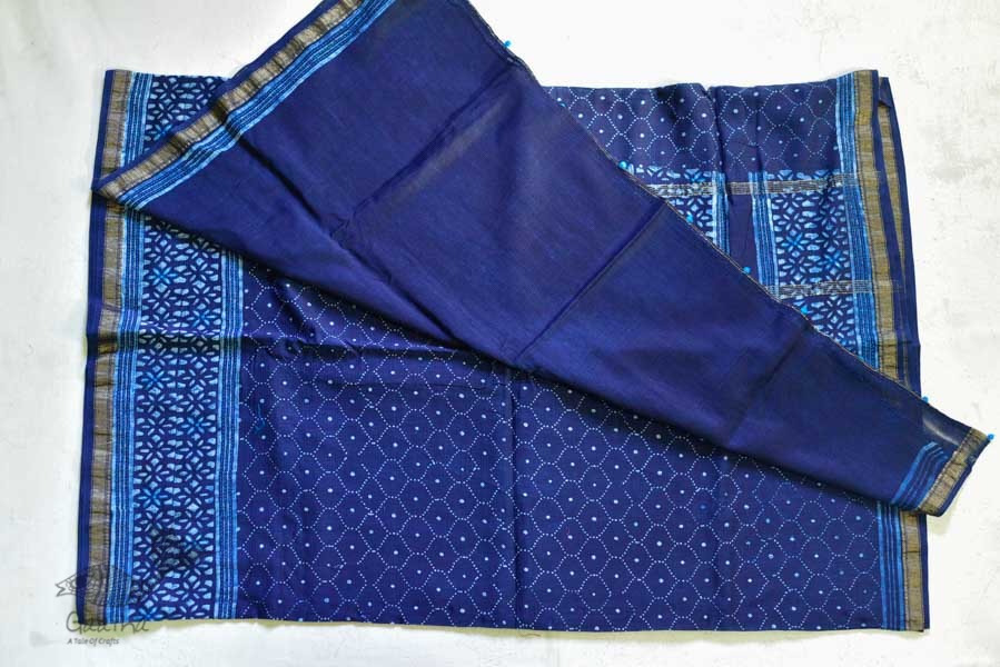 पलक ⚛ Dabu Printed . Embroidered Maheshwari  Saree ⚛ 11