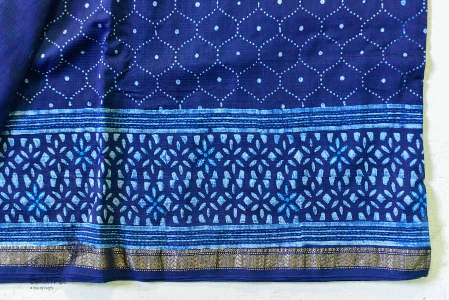 पलक ⚛ Dabu Printed . Embroidered Maheshwari  Saree ⚛ 11