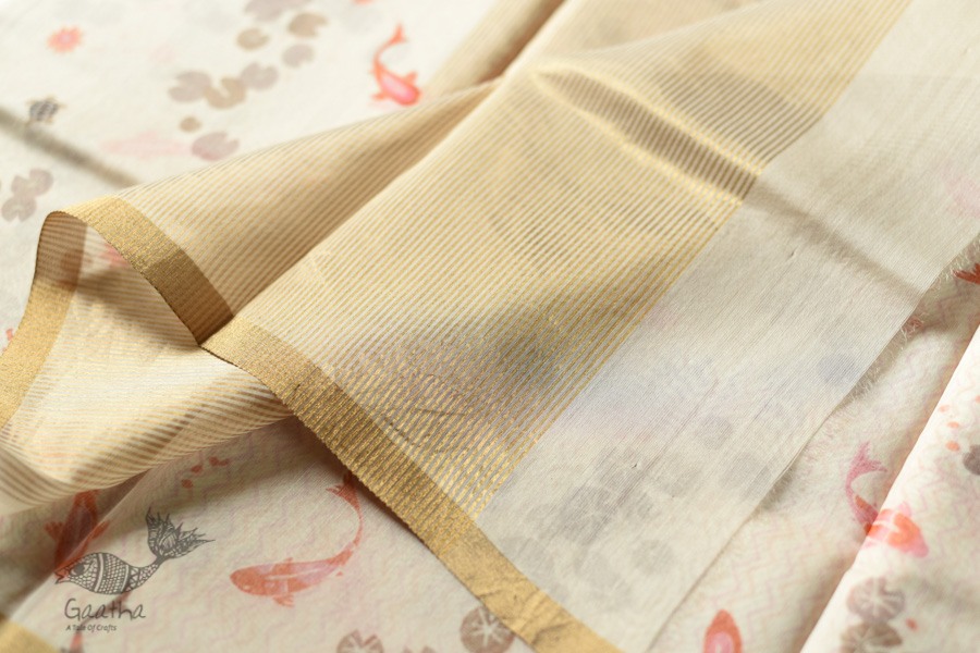 Handwoven Printed Chanderi Saree