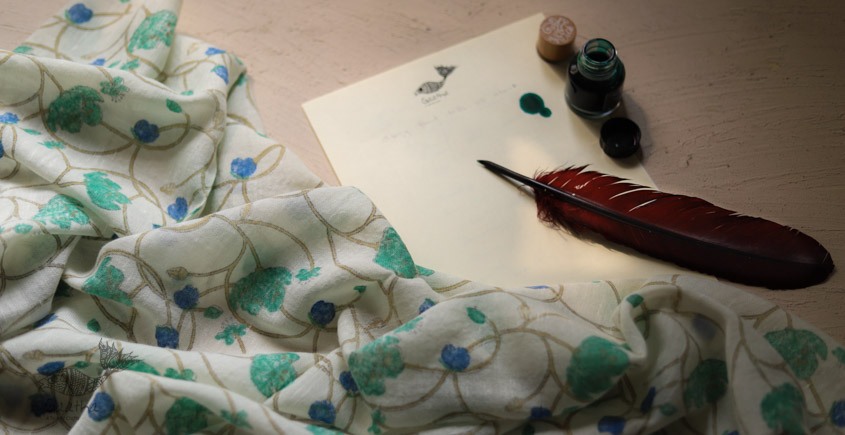 Izhaar | इज़हार ☙ Angora Woolen Printed Stole ☙ 1