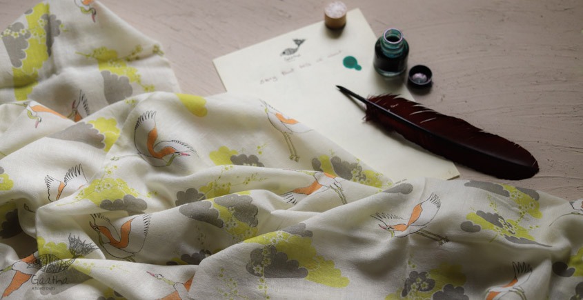 Izhaar | इज़हार ☙ Angora Woolen Printed Stole ☙ 16