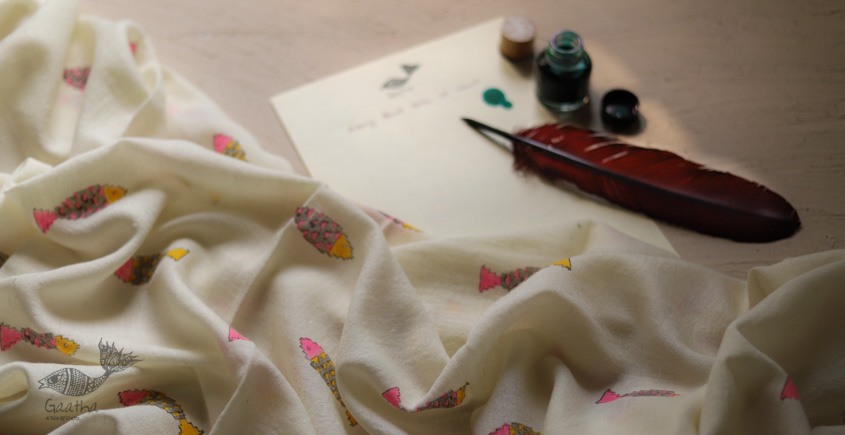 Izhaar | इज़हार ☙ Angora Woolen Printed Stole ☙ 4