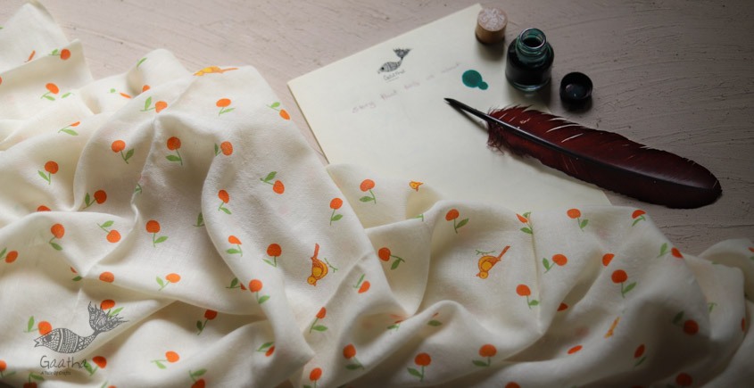 Izhaar | इज़हार ☙ Angora Woolen Printed Stole ☙ 6