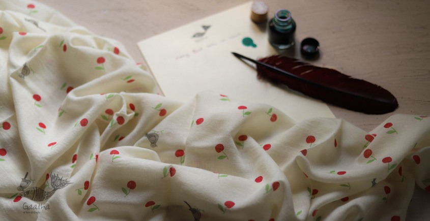Izhaar | इज़हार ☙ Angora Woolen Printed Stole ☙ 7