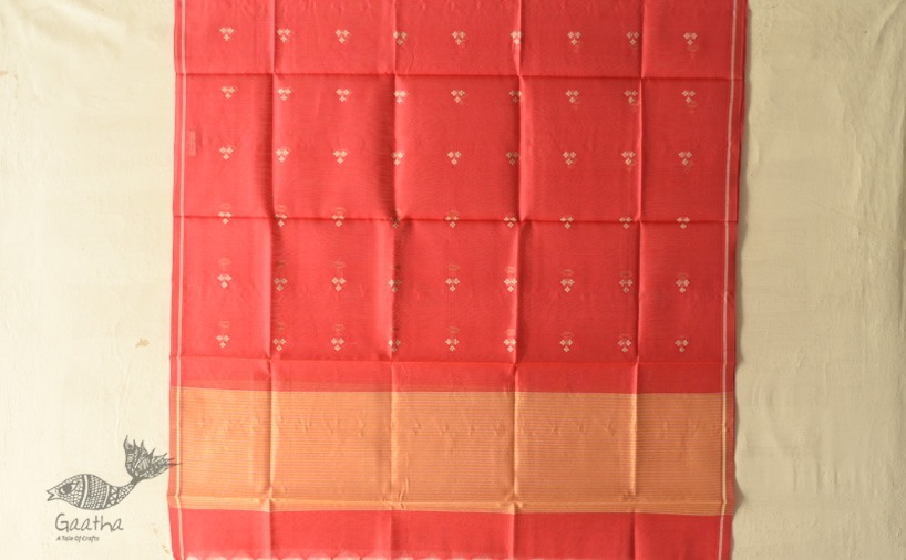 shop Chanderi Woven Boota Red Dupatta