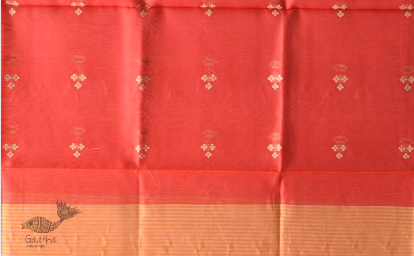 shop Chanderi Woven Boota Red Dupatta