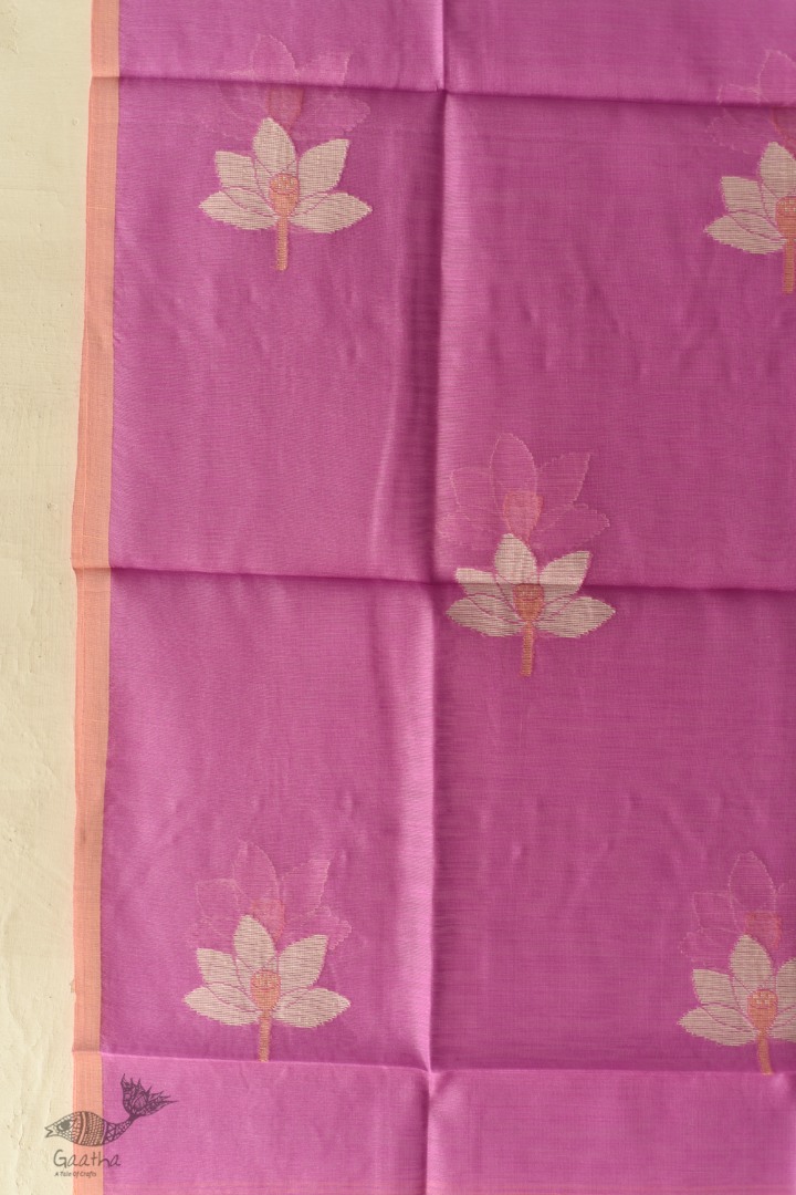 shop Chanderi Woven Boota Dupatta Lotus Motif