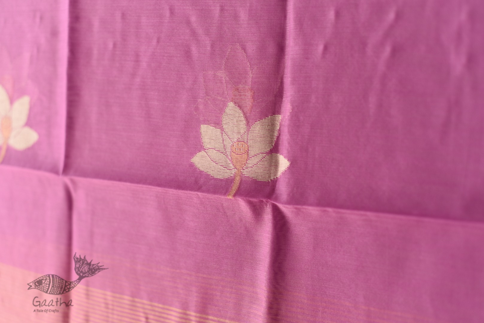 shop Chanderi Woven Boota Dupatta Lotus Motif