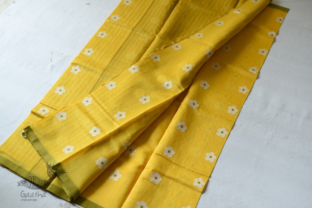 Handloom Chanderi Woven Flower Boota Saree