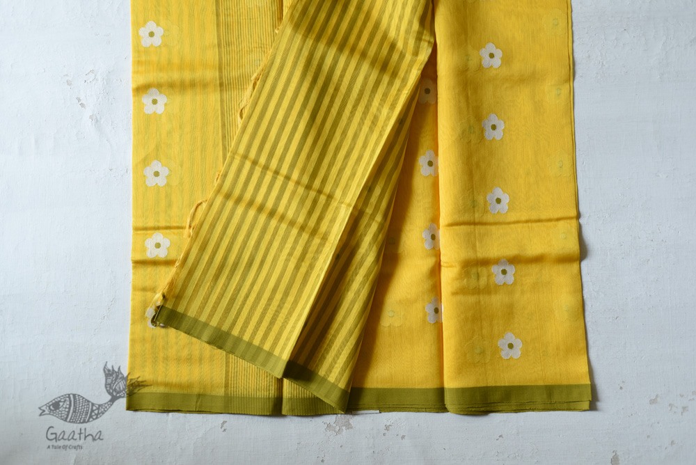 Handloom Chanderi Woven Flower Boota Saree