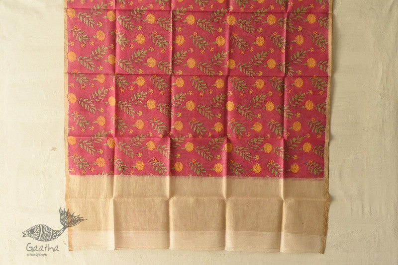 shop Block Printed Chanderi Dupatta