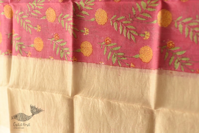 shop Block Printed Chanderi Dupatta