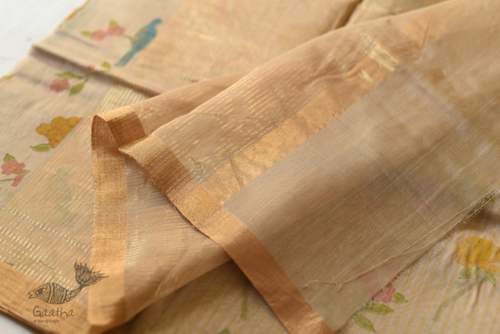 Handloom Printed Chanderi Saree