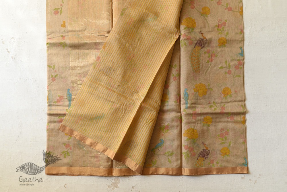 Handloom Printed Chanderi Saree